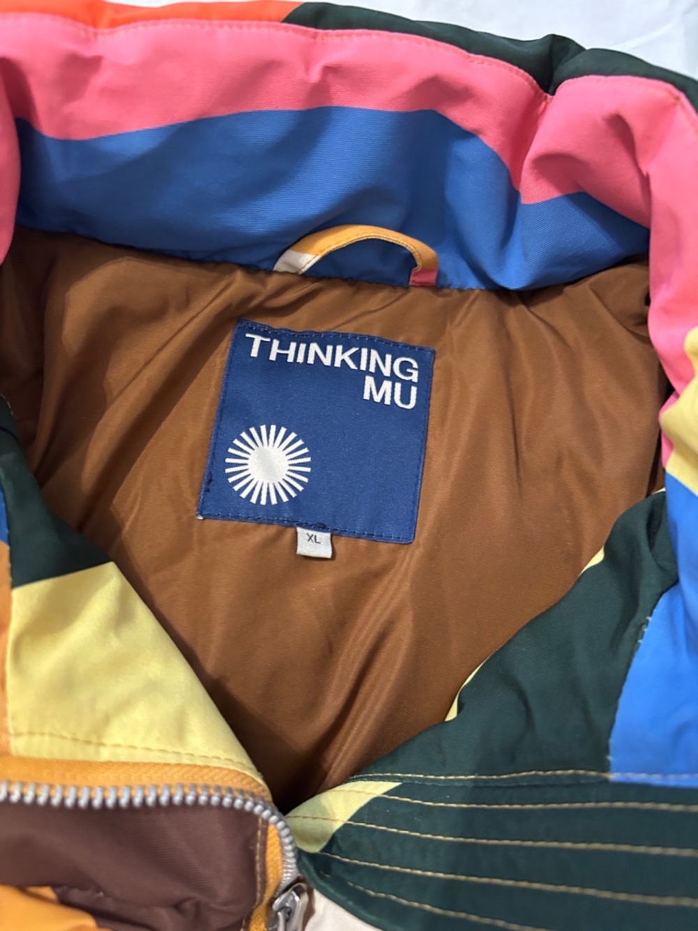 Multi-Color Geometric Puffer Jacket - Picture 3 of 6